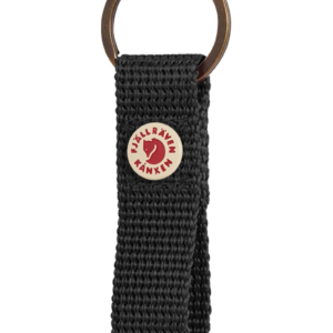 Practical keyring with a loop of the webbing Metal rivet with Kånken logo Solid color Fabric type: 100% Polypropylene